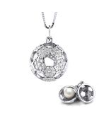 My Secret Treasure halsketting in zilver en parelmoer zoetwatergekweekte parelwit