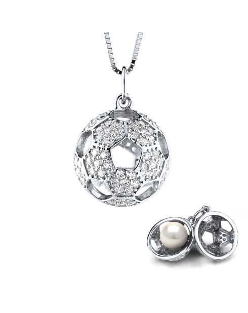 My Secret Treasure halsketting in zilver en parelmoer zoetwatergekweekte parelwit