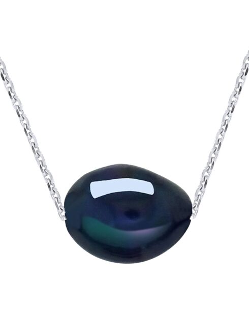 Collier en Argent & Perle de Culture d'Eau Douce black tahiti