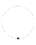 Collier en Argent & Perle de Culture d'Eau Douce black tahiti