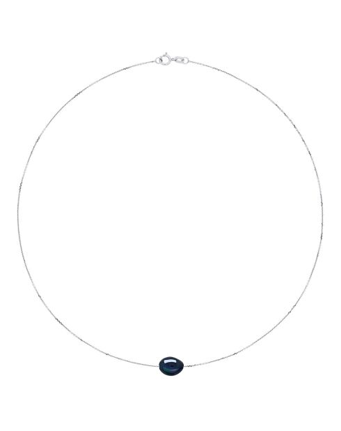 Collier en Argent & Perle de Culture d'Eau Douce black tahiti