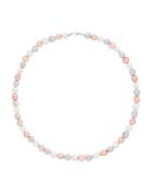 Collier en Argent & Perles de Culture d'Eau Douce lavande/blanc/rose