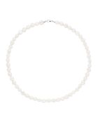 Silberne Halskette mit weißen Süßwasser-Zuchtperlen aus Perlmutt