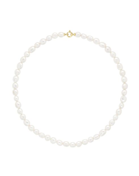 Collana Princess in oro giallo e perla bianca Perle coltivate d'acqua dolce