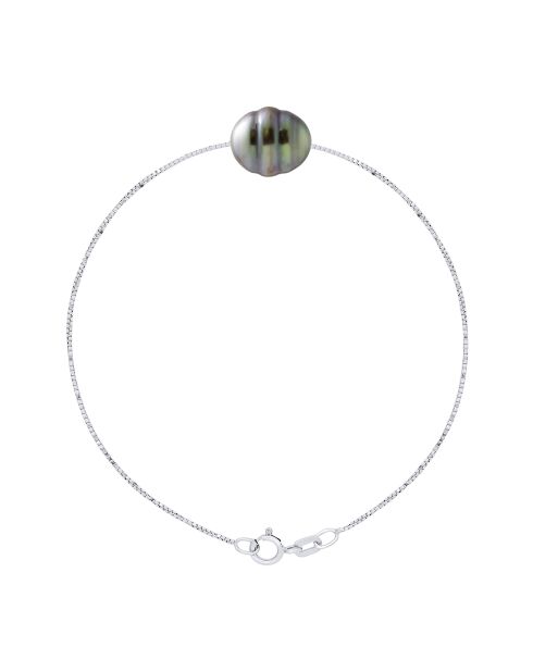 Rainbow Love Link-armband in zilver en Tahitiaanse gekweekte parel