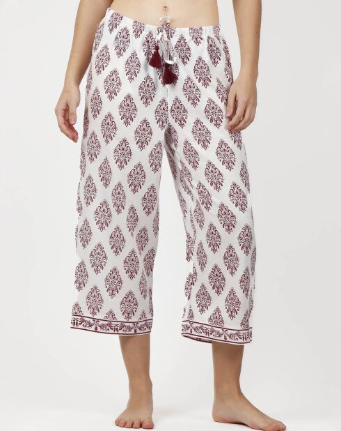 Bas de Pyjama Julien blanc/rouge