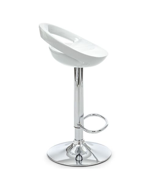 2 Tabourets Mirko blanc/chrome - 62/82x47x40 cm