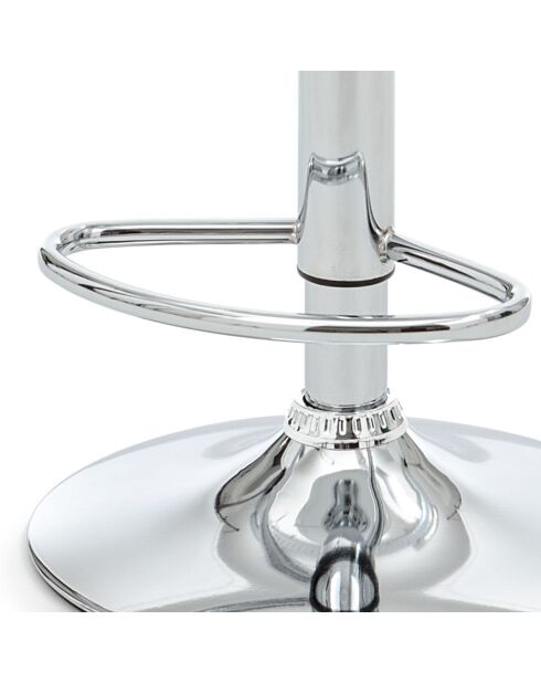 2 Tabourets Mirko blanc/chrome - 62/82x47x40 cm