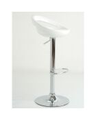 2 Tabourets Mirko blanc/chrome - 62/82x47x40 cm