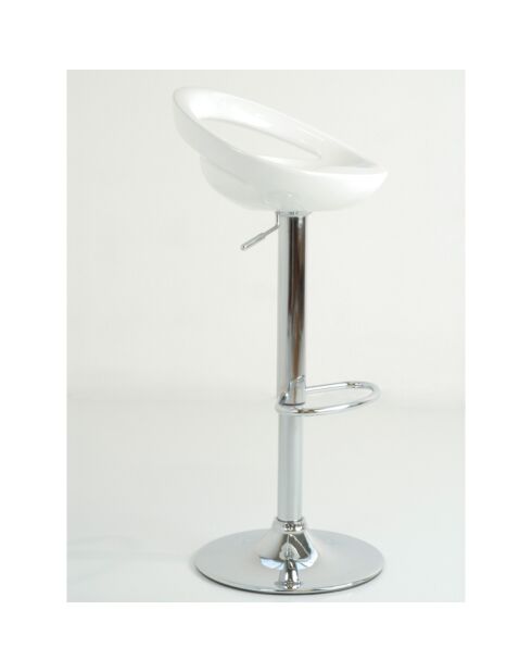 2 Tabourets Mirko blanc/chrome - 62/82x47x40 cm