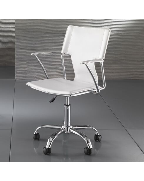 Chaise de Bureau Lynx blanche - 86/96x55x54 cm