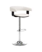 Tabouret Casting blanc/chrome - 82/102x54x46 cm