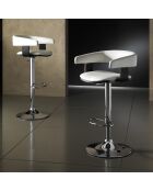 Tabouret Casting blanc/chrome - 82/102x54x46 cm