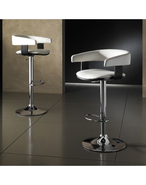 Tabouret Casting blanc/chrome - 82/102x54x46 cm