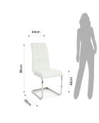 4 Chaises Cozy blanches - 98x44x58 cm