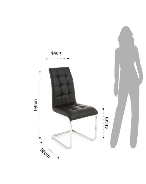 4 Chaises Cozy noires - 98x44x58 cm