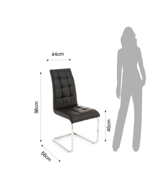 4 Chaises Cozy noires - 98x44x58 cm
