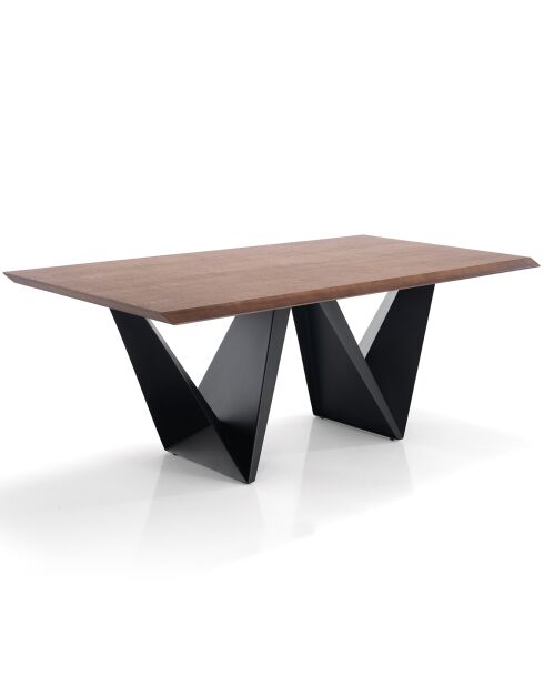 Table Cleft noir/noyer - 76x100x200 cm
