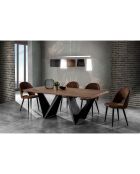Table Cleft noir/noyer - 76x100x200 cm