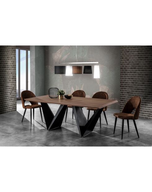 Table Cleft noir/noyer - 76x100x200 cm