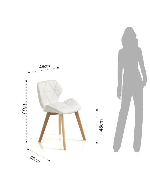 2 Chaises New Kemi blanches - 77x45x55 cm