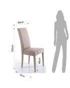 2 Chaises en velours Lella grises - 100x46x45 cm