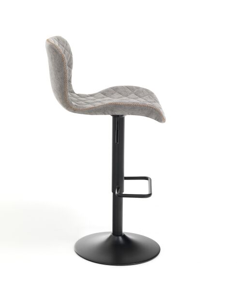 2 Tabourets de bar Diamond gris/noir - 87/107x48x55 cm