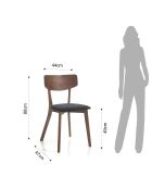 2 Chaises Varm noyer/gris - 80x44x47 cm