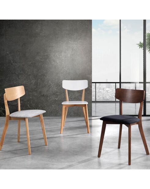 2 Chaises Varm noyer/gris - 80x44x47 cm