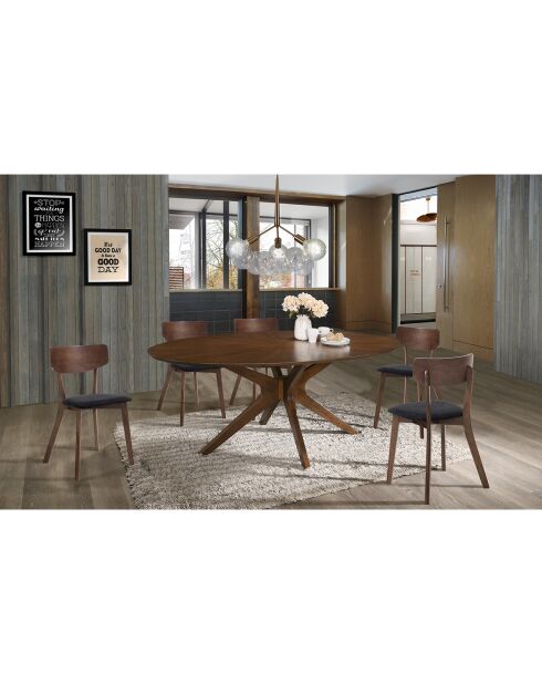 2 Chaises Varm noyer/gris - 80x44x47 cm