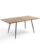Table à rallonge Frugo chêne/noir - 76x80x120 cm