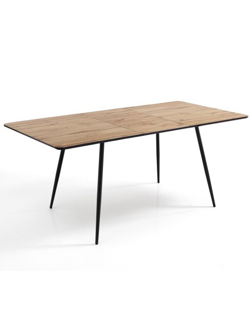 Table à rallonge Frugo chêne/noir - 76x80x120 cm