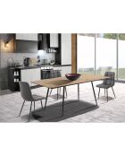 Table à rallonge Frugo chêne/noir - 76x80x120 cm