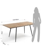 Table à rallonge Frugo chêne/noir - 76x80x120 cm