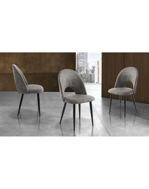 4 Chaises Nail gris/noir - 87x48x54 cm