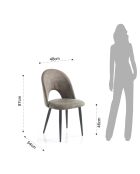 4 Chaises Nail gris/noir - 87x48x54 cm
