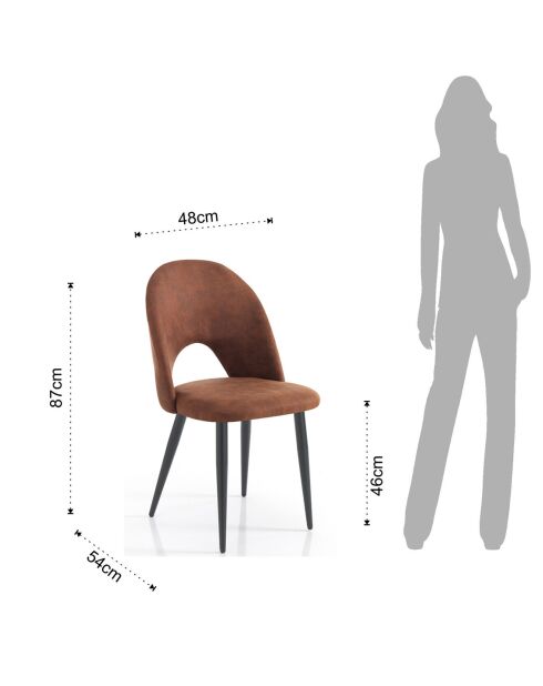 4 Chaises Nail marron - 87x48x54 cm