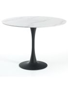 Table ronde Tokio noir/marbre - 90x75 cm