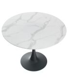 Table ronde Tokio noir/marbre - 90x75 cm
