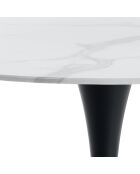 Table ronde Tokio noir/marbre - 90x75 cm