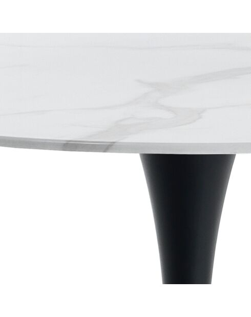Table ronde Tokio noir/marbre - 90x75 cm