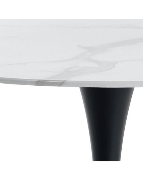 Table ronde Tokio noir/marbre - 90x75 cm