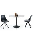Table ronde Tokio noir/marbre - 90x75 cm