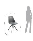 4 Chaises Kiki Slim grises - 82x48x58 cm