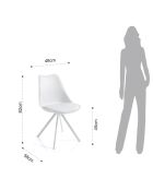 4 Chaises Kiki Slim blanches - 82x48x58 cm
