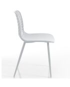 4 Chaises d'intérieur/extérieur blanches - 80x46x55 cm