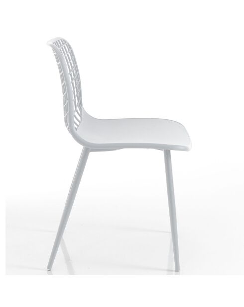 4 Chaises d'intérieur/extérieur blanches - 80x46x55 cm