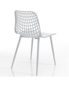 4 Chaises d'intérieur/extérieur blanches - 80x46x55 cm