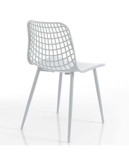 4 Chaises d'intérieur/extérieur blanches - 80x46x55 cm