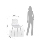 4 Chaises d'intérieur/extérieur blanches - 80x46x55 cm
